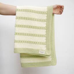 Made To Order Crochet Baby Blanket, Organic Cotton Crochet, Present, Handmade Swaddle, Green Bedroom, Bassinet Blanket