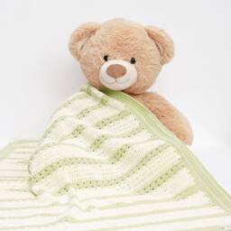 Made To Order Crochet Baby Blanket, Organic Cotton Crochet, Present, Handmade Swaddle, Green Bedroom, Bassinet Blanket - thumbnail 2