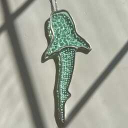 Gifts - Stained Glass Whale Shark Suncatcher Turquoise Ocean Decor Spring Mothers Day - thumbnail 3