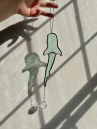 Gifts - Stained Glass Whale Shark Suncatcher Turquoise Ocean Decor Spring Mothers Day - thumbnail 1