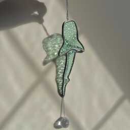 Gifts - Stained Glass Whale Shark Suncatcher Turquoise Ocean Decor Spring Mothers Day - thumbnail 2
