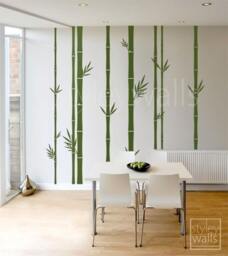 Bamboo Wall Decal 100Inch Tall, Set Of 8 Stalks Vinyl Decal, Home Decor, Decor, Tree Stickers - thumbnail 3