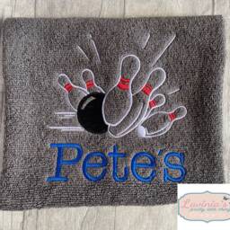 Embroidered Bowling Towel, Custom Name Gift - thumbnail 2