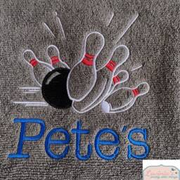 Personalised Ten Pin Bowling Towel, Embroidered Custom Name Design Name, Gifts - thumbnail 2