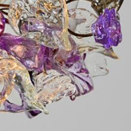 Unique Pendant Light With Flowers & Leaves At Purple, Gray Clear Color - thumbnail 3