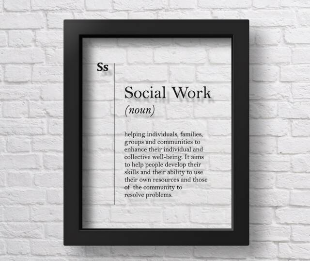 Transparent Social Work Definition Print Worker Gift Coworker New Job Wall Art Scandinavian Poster - image 1