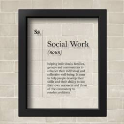 Transparent Social Work Definition Print Worker Gift Coworker New Job Wall Art Scandinavian Poster - thumbnail 2