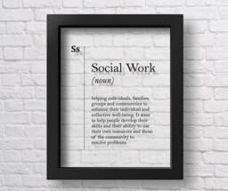 Transparent Social Work Definition Print Worker Gift Coworker New Job Wall Art Scandinavian Poster - thumbnail 1