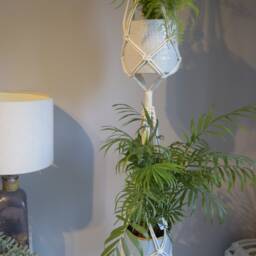 3 Level Plant Hanger Indoor, Large Hanging Planter, Tiered Wall Macrame Hanging, Bead Flower Pot Holder - thumbnail 4