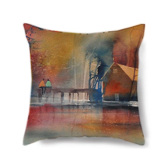 Decorative Pillow Cover, Lake House Pillow, Colorful , Trending Gift Ideas, Pillow Cover, Throw Pillow, Ideas - image 1