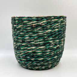 Jungle Green Xl Woven Plant Pot, Viviana, Multiple Sizes, D23cm-D30cm - thumbnail 3
