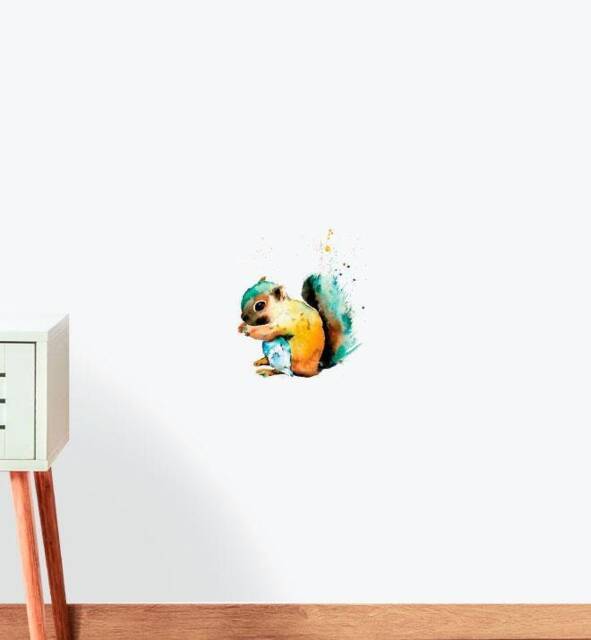 Squirrel Wall Sticker Decal - Illustration Stickers, Animals Decals, Home Decor, Art, Illustrations