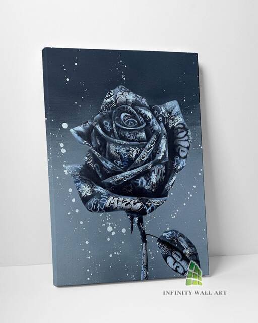 Graffiti Rose Canvas Art Wall Fashion Print Picture Banksy Style Home Decor -C966 - image 1