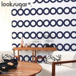Circles Wall Stripes Decal With Wallpaper Effect. Stripe For Home Or Office. Baby Nursery - Ap0041Tr - thumbnail 3