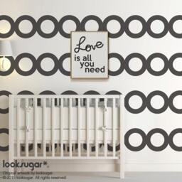 Circles Wall Stripes Decal With Wallpaper Effect. Stripe For Home Or Office. Baby Nursery - Ap0041Tr