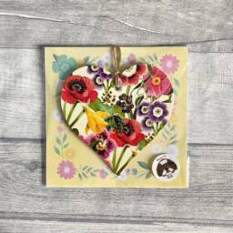 Emma Bridgewater Spring Floral Decoration, Wooden Heart Ornament For Gardener, Botanical Wall Decor - thumbnail 2