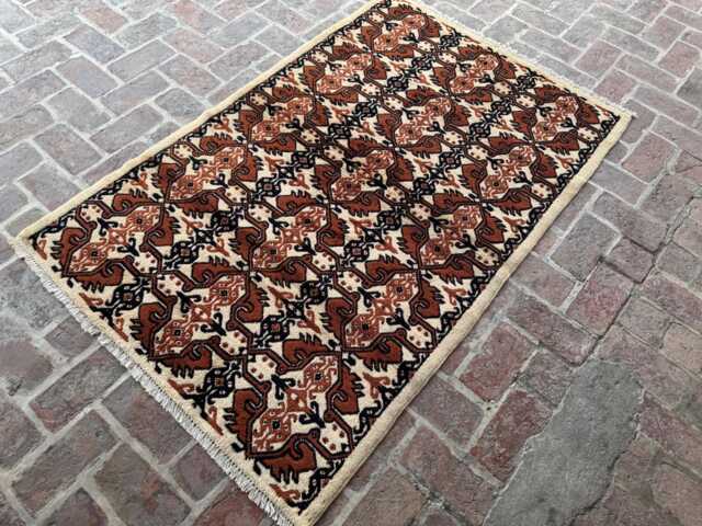 4x5 Handmade Afghan Wool Rug - Natural Vegetable Dyed Tribal Geometric Carpet Authentic For Living Room Or Entryway Giftable - image 1
