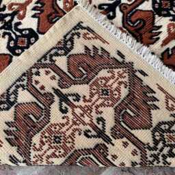 4x5 Handmade Afghan Wool Rug - Natural Vegetable Dyed Tribal Geometric Carpet Authentic For Living Room Or Entryway Giftable - thumbnail 4