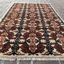 4x5 Handmade Afghan Wool Rug - Natural Vegetable Dyed Tribal Geometric Carpet Authentic For Living Room Or Entryway Giftable - thumbnail 3