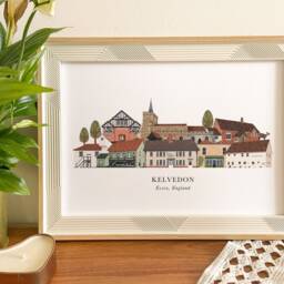 Kelvedon Skyline Print, Landmarks, Cityscape, Wall Art, Illustration, Gift, Essex Poster - thumbnail 2
