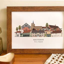 Kelvedon Skyline Print, Landmarks, Cityscape, Wall Art, Illustration, Gift, Essex Poster - thumbnail 3