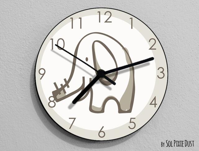 Elephant Wall Clock - Kids Nursery Room, Teens Baby Room - image 1
