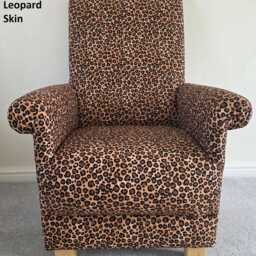 Faux Zebra Print Animal Skin Fabric Adult Armchairs Chairs Cow Hide Leopard Giraffe Zebras Accent Fireside Small Statement Black White Brown - thumbnail 2