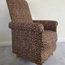 Faux Zebra Print Animal Skin Fabric Adult Armchairs Chairs Cow Hide Leopard Giraffe Zebras Accent Fireside Small Statement Black White Brown - thumbnail 3