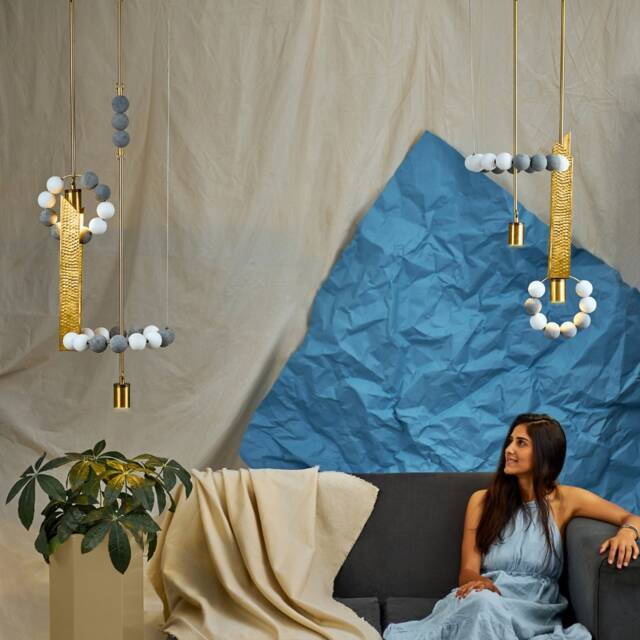 Tawazon -(Balance Pendants - Concrete & Brass - image 1