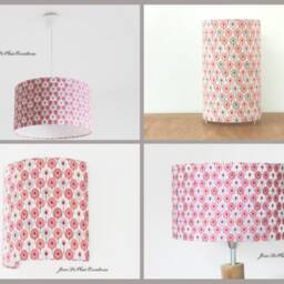 Lampshade - Pendant Light With Mini Pink Peacock Feather Motifs, Ideal Christmas/Birthday Gift, Exotic Tropical Decor - thumbnail 4