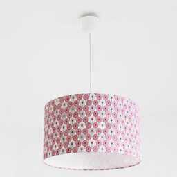 Lampshade - Pendant Light With Mini Pink Peacock Feather Motifs, Ideal Christmas/Birthday Gift, Exotic Tropical Decor - thumbnail 1