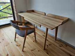 Handmade Solid Wood Writing Desk - Minimalist Computer With Drawer Modern Home Office Laptop - thumbnail 1