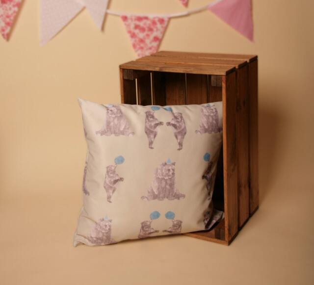 Limited Edition - Illustrated Circus Bear Print Cushion - image 1
