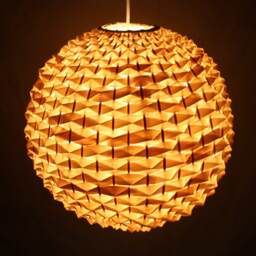 Sphere Bamboo Pendant Light Natural Woven Lighting - thumbnail 2