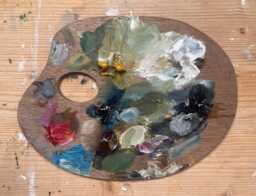 Used Artists Traditional Wooden Oil Pallet - thumbnail 1