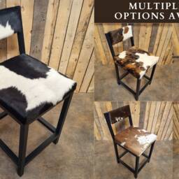 Cowhide Bar Stool - Counter With Backs - Priced Per Stool - Fpbk - thumbnail 4