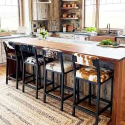 Cowhide Bar Stool - Counter With Backs - Priced Per Stool - Fpbk