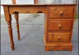 Dressing Table Painted Bespoke Moroccan Geometric Gold Leaf Bee Elephant Handles Stencilled - thumbnail 1