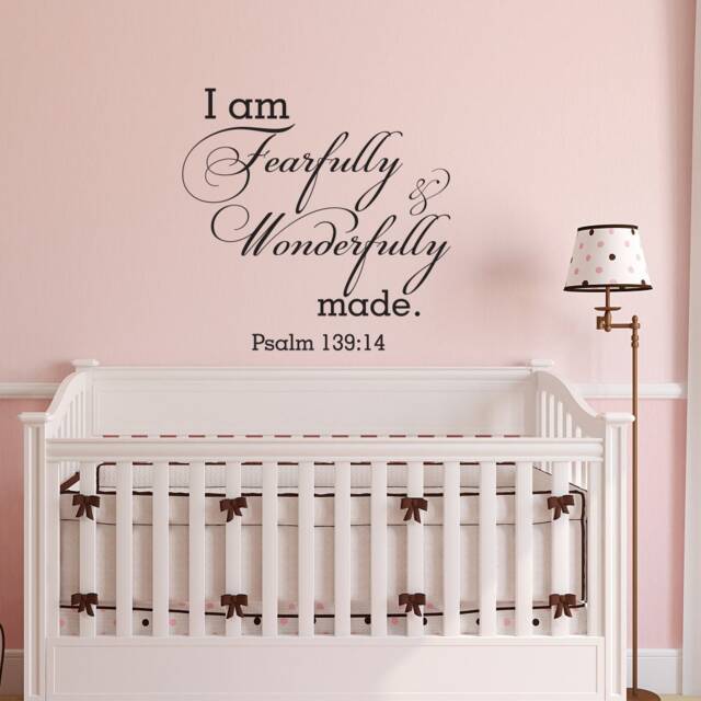 I Am Fearfully & Wonderfully Made Psalm 13914 Vinyl Wall Decal - Bible Verse Scripture Art - Decal 122 - image 1