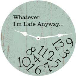 Whatever I'm Late Anyway Clock - Seafoam Green Wall Clock - thumbnail 3