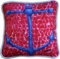Anchor Pillow, Nautical Decor & On Sale Now, Free Shipping, 20 X 20 - thumbnail 1