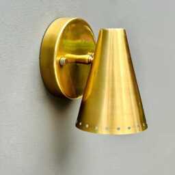 Brass Wall Sconce Light - Sconces Lamp Mid Century Modern Raw Brass Italian Scone Cone Home Decor - thumbnail 2
