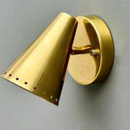 Brass Wall Sconce Light - Sconces Lamp Mid Century Modern Raw Brass Italian Scone Cone Home Decor - thumbnail 3