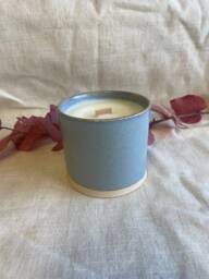 Blue Ceramic Candle, Lavender & Sweet Orange, Handmade Glazed Cup, Sky Blue Plant Pot, 300Ml Ocean Vessel, Unique Christmas Gift