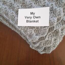 Light Grey Hand Crocheted Baby Blanket - thumbnail 2