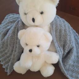 Light Grey Hand Crocheted Baby Blanket - thumbnail 4