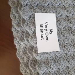 Light Grey Hand Crocheted Baby Blanket - thumbnail 3