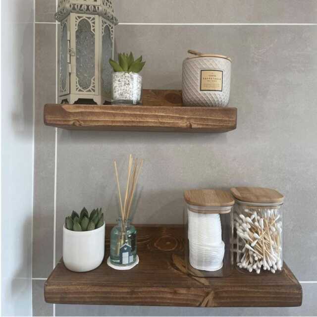 Rustic Shelves/ Floating Bathroom Reclaimed Wood Shelving/ Handmade/ Any Size/ Wooden Shelving - image 1
