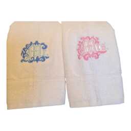 Embroidered Mr & Mrs Hand Towels - thumbnail 1