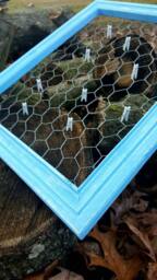 Chicken Wire Frame, Handmade Distressed Chicken Jewelry Display, Rustic Picture Farmhouse Decor, Office Decor - thumbnail 3